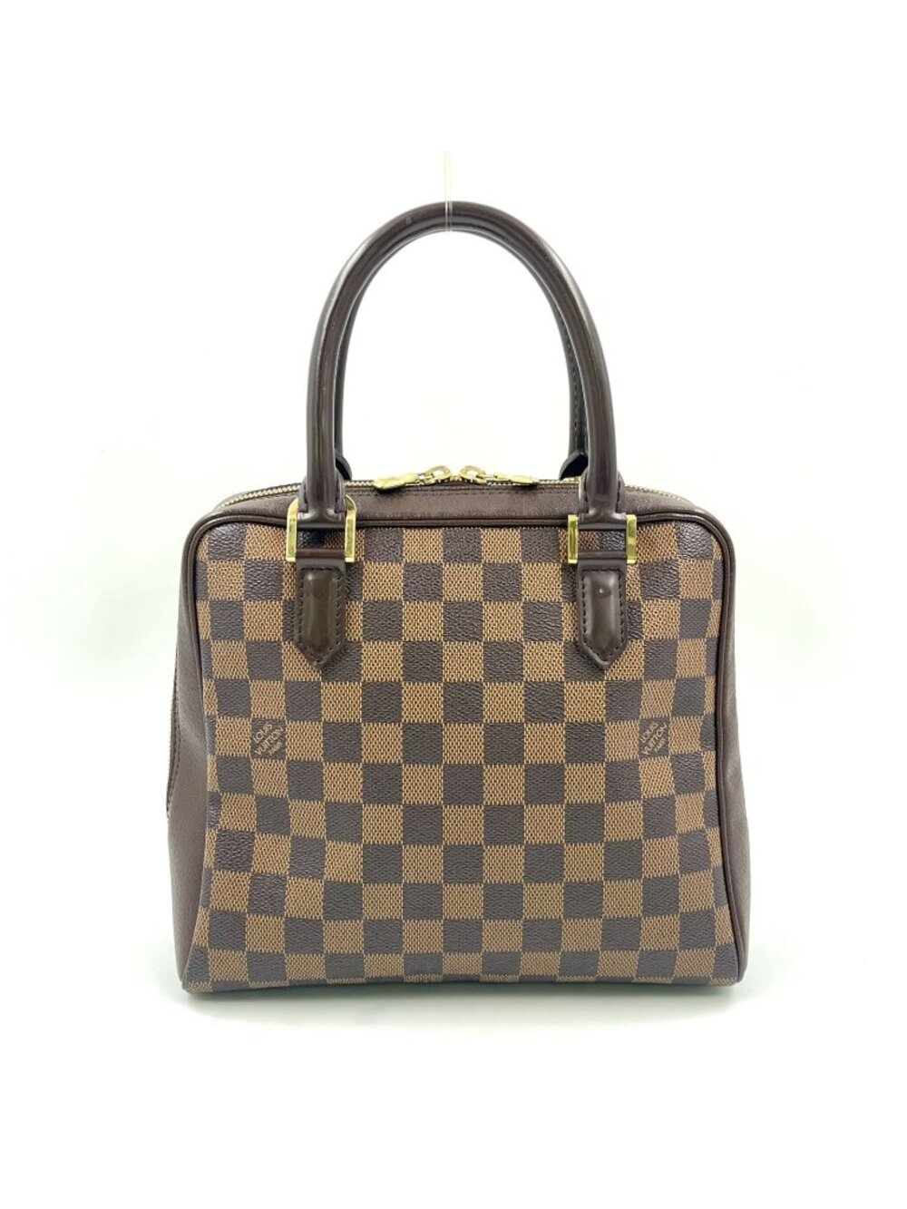 Louis Vuitton Brera Damier Ebene Leather Brown Handbag Gold